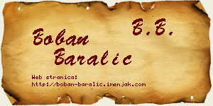 Boban Baralić vizit kartica